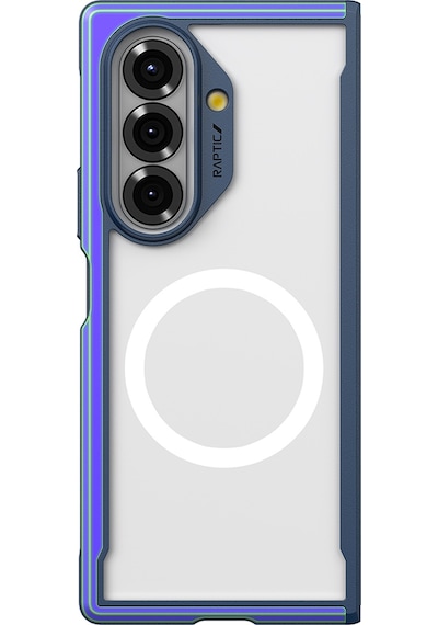 Galaxy Z Fold 7 Uyumlu Kılıf M-safe Şarj Özellikli Airbagli Raptic Shield Serisi Şeffaf Kapak Mavi Mavi