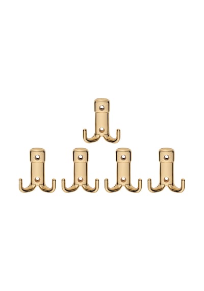Kare Askı, Metal Vestiyer Askısı, Altin, Duvar Ve Dolap Askılığı 5'li Set Vidalı Altın