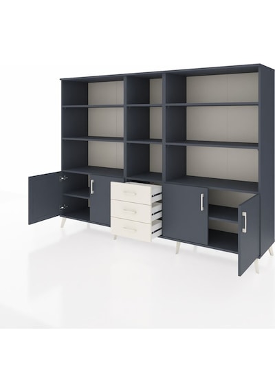 Hyperion Dolap 11 Raflı 3 Çekmeceli 4 Kapaklı 220x44x163 Antrasit Antrasit-antrasit/aytaşı Hyperion Dolap 11 Raflı 3 Çekmeceli 4 Kapaklı 220x44x163 Antrasit Antrasit-antrasit/aytaşı
