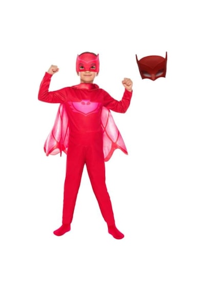Pija Maskeliler Owlette Kırmızı Baykuş Kız 2 Maskeli Pelerinli Kostüm Çok Renkli