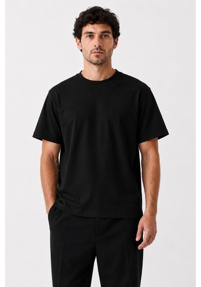 Masion Rae Erkek Premium Siyah Oversize Tişört Nefes Alan Yumuşak Dokulu Terletmeyen Rahat Kalıp Basic