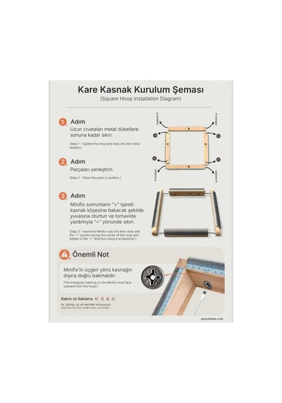 60x35cm Sihirli Punch Panç Kasnak Kılıf Telli/iğneli Ahşap Nakış Kasnağı