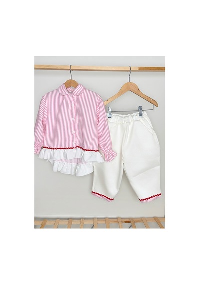 Gökjoy Kids Wear Gömlekli Takım Pembe Pembe