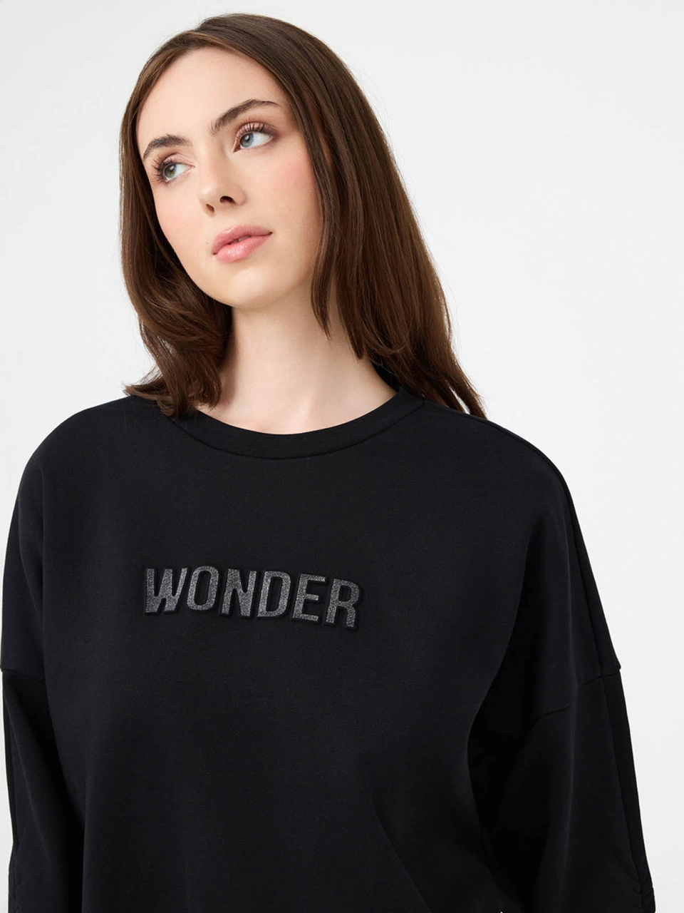 Loft Long Crop Siyah Kadın Sweatshirt Lf2040690 Siyah