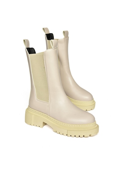 Fox Shoes N280349009 Bej Kalın Tabanlı Günlük Kadın Bot Bej