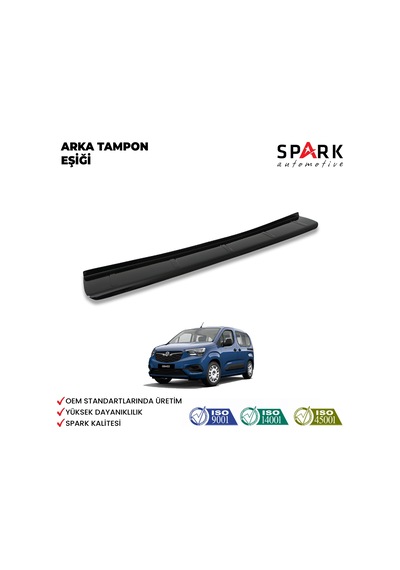 Opel Combo E 2018 Yılı Ve Sonrası Arka Tampon Eşiği Parlak Siyah