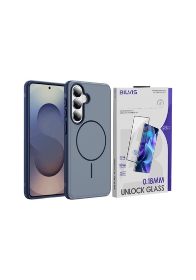 Vendas Galaxy S26 Plus Uyumlu Joko Neksa M-safe Kapak + Bilvis Cam Ekran Koruyucu Lacivert