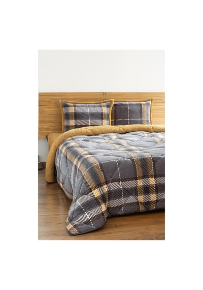 Comforter Tek Kişilik Yorgan Seti Antonin Gri-sarı Gri-sarı