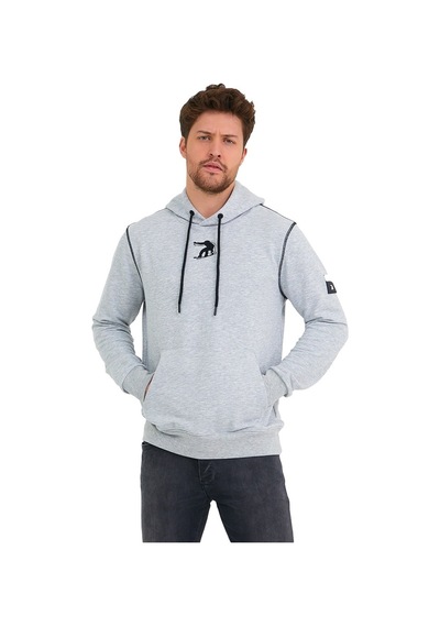 Adams Snowboard Nakış Logo Baskılı Gri Sweatshirt