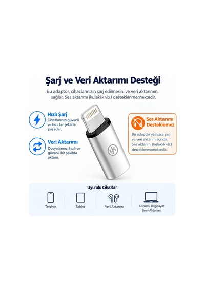 J622 Type-c To Lightning Dönüştürücü Adaptör - Şarj Ve Veri Transfer Destekli Kompakt Çevirici