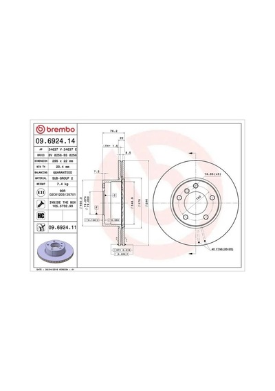 Bmw 528i E39 Fren Diski On 1996-2000 Brembo 09692411 2adettir