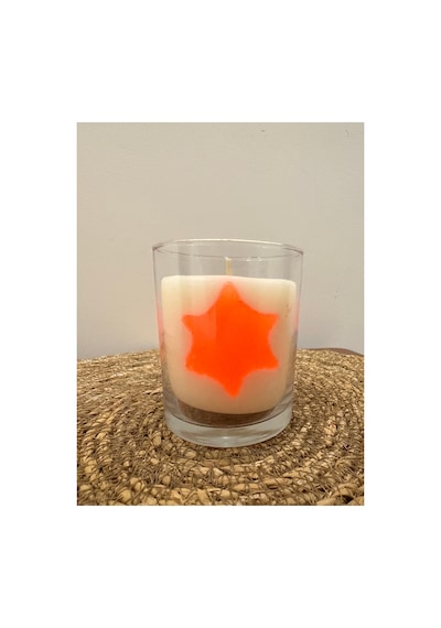 Cam Bardakta Fosforlu Turuncu Mum Soya Wax Turuncu