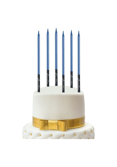 Kalem Model Mavi Mum 15 Cm 6 Lı