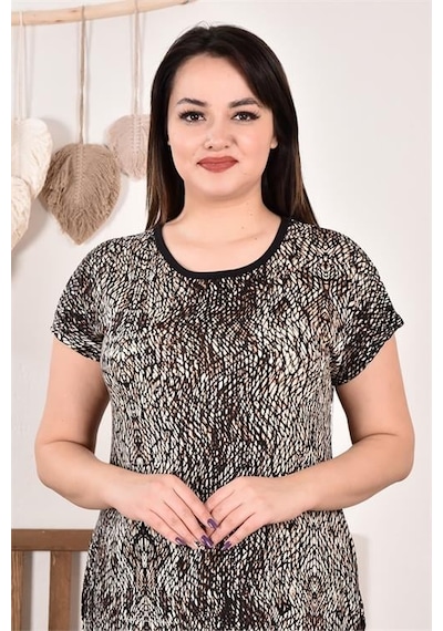 Dip Moda Kadın Cepli Büyük Beden Elbise Dpaysl59 - Bej Bej