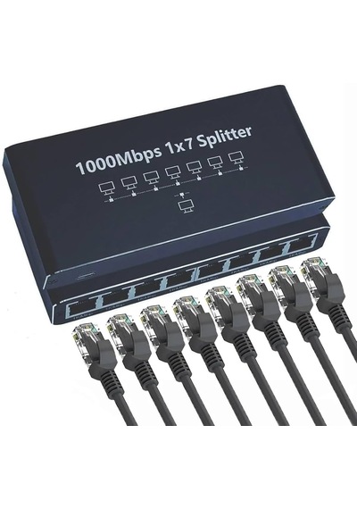 Rj45 Network Ethernet Splitter 1x7 Gigabit Ethernet Çoklayıcı 1000mbps