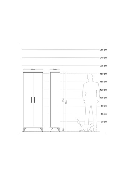 Arges Dolap Tek Raflı Tek Çekmeceli Tek Askılı 88x30x182 Antrasit-aytaşı Atlas Çam Arges Dolap Tek Raflı Tek Çekmeceli Tek Askılı 88x30x182 Antrasit-aytaşı Atlas Çam