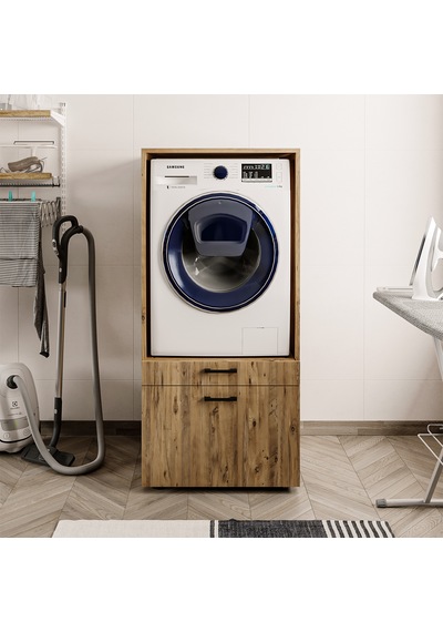 2 Çekmeceli Çamaşır Ve Kurutma Makinesi Dolabı, Banyo Dolabı Atl Atlantik Çam 2 Çekmeceli Çamaşır Ve Kurutma Makinesi Dolabı, Banyo Dolabı Atl Atlantik Çam