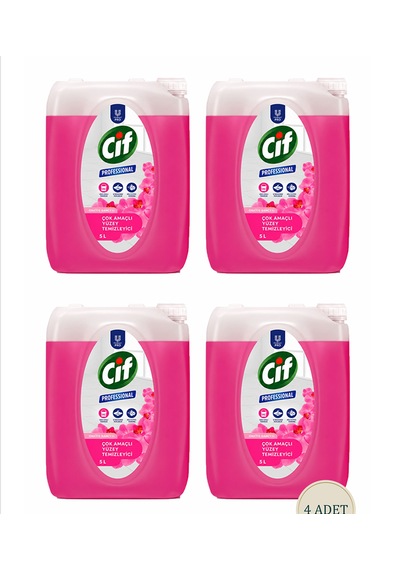 U-pro Cif Çok Amaçlı Yüzey Temizleyici-orkide Bahçesi 5l 4ad 4'lü Set