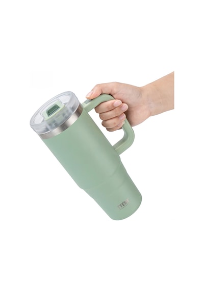 Tyeso Qq Termos Sızdırmaz Pipetli Çift Duvarlı Vakumlu 900ml Kırmızı