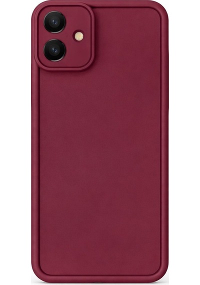 Samsung Uyumlu Galaxy A07  Kamera Çıkıntılı Mat Silikon Telefon Kılıfı Bordo