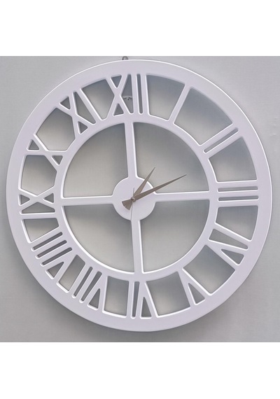 1448bng90271hobi Adn Dekoratif Duvar Saat Ahşap Mdf Cnc Kesim Beyaz Renk Model El Yapım Beyaz