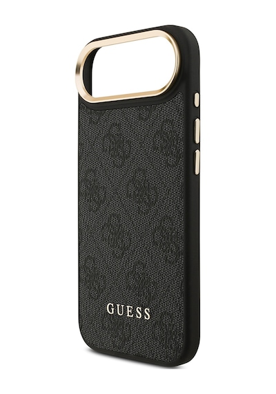 Apple Uyumlu iPhone 17 Air  Kılıf Guess Lisanslı M-safe Özellikli Askılı Ve 4g Logo Kartlıklı Kapak Siyah Siyah