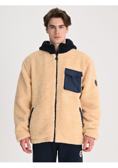 Fenerbahçe Taş Tribün Cep Detaylı Erkek Peluş Sweatshirt