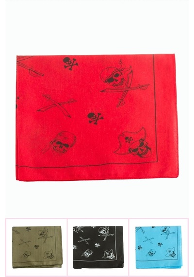 Kuru Kafa Desenli Keten Bandana 50 50 Çok Renkli