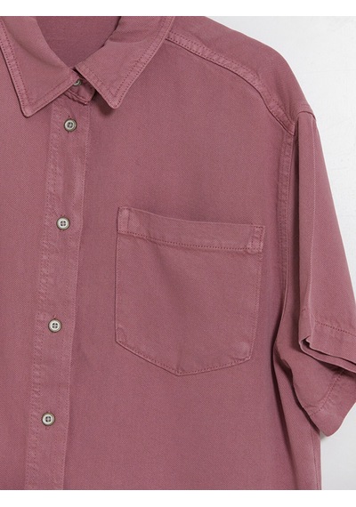 Lcw Vision Pembe Cepli Oversize Kadın Jean Gömlek
