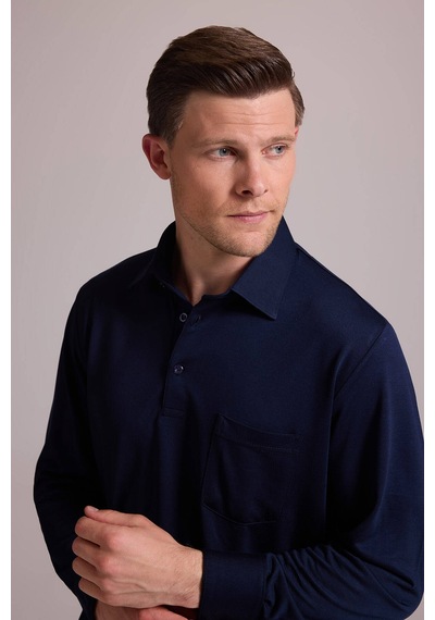 Ysf Erkek Lacivert Polo Yaka Sweatshirt