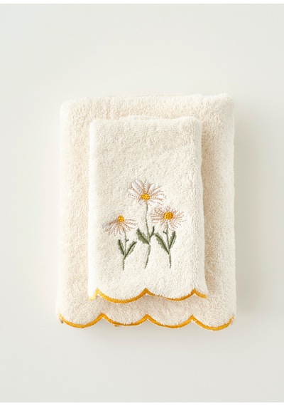 Bella Maison Daisy Scallop Kenar El Havlusu Bej 30x50 Cm Bej