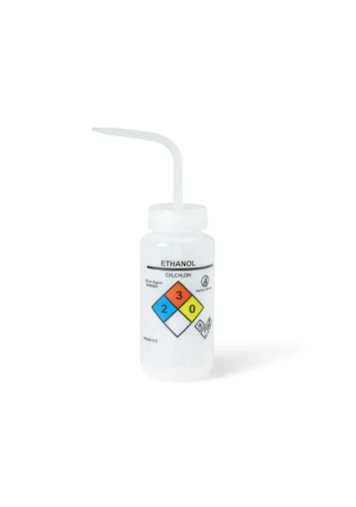 Piset 500 Ml - Ldpe Yıkama Şişesi - Etanol Piseti - Yüzey Baskılı - Şeffaf Kapaklı - Geniş Boyunlu