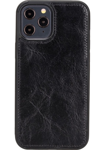 Apple Uyumlu iPhone 12 Pro Max Deri Cüzdanlı Kılıf Rst1 Siyah Siyah