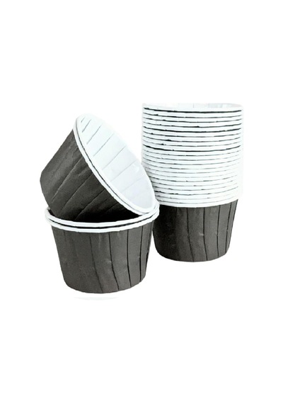 Hediye Sepeti 50'li Siyah Muffin Kek Kalıbı, Kek Kapsülü Cupcake Kalıbı, Airfryer Uyumlu Beyaz