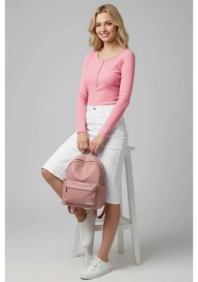 Kazax Çıtçıt Detaylı Bluz Pembe T4343 Pembe