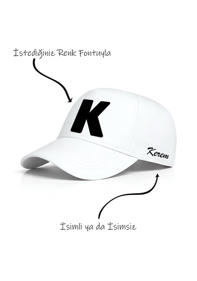 Ogc K Harfi Unisex Şapka Beyaz