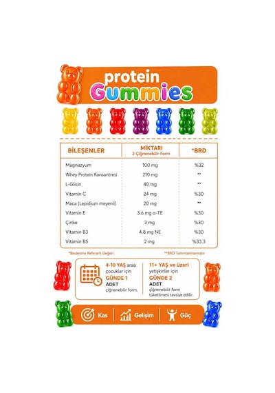 Protein Magnezyum,whey Protein,l-glisin,maca Lepidium Meyenii ,vitamin E B3 B5 C,çinko