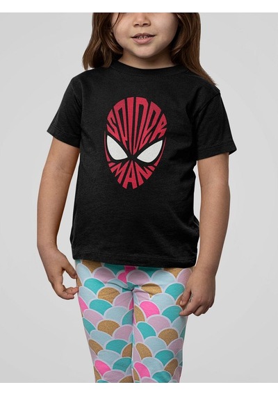 Sevbano Spider-man Maske Baskılı Unisex Spider-man Film Çocuk Tişört 1-1 SIYAH