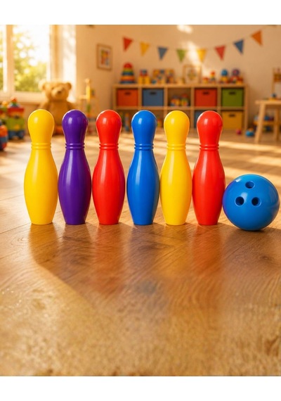 Renkli Bowling Seti Çocuk Aktivite Oyunu Motor Beceri Geliştirici