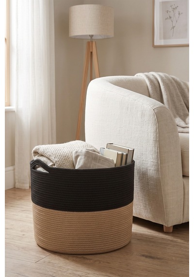 Villadia Home Textile Hasır Sepet Çok Amaçlı Çamaşır Oyuncak Battaniye Kıyafet Depolama Sepeti Dekoratif Organizer 3208sepet