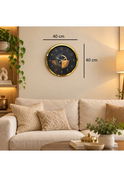 Altın İhtişam 40 X 40 Cm Gold Metal Duvar Saati