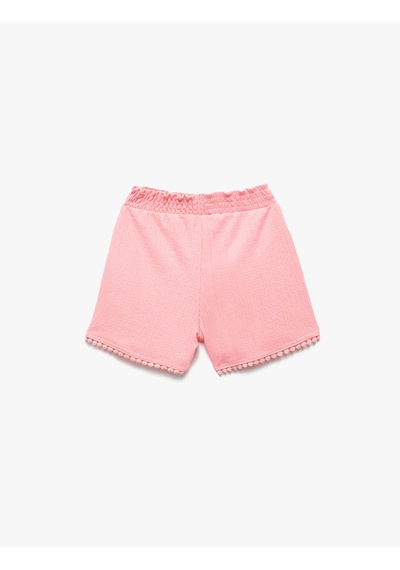 Koton Beli Lastikli Bürümcük Şort Pembe 5smg40066ak Gül