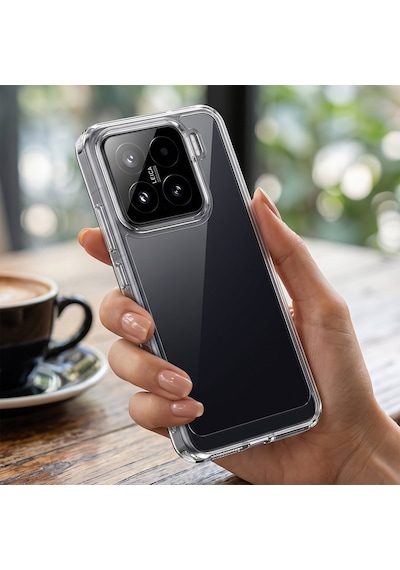 Caseonn Xiaomi 15 Kılıf Kamera Korumalı Darbe Emici Şeffaf Arka Kapak Tam Şeffaf