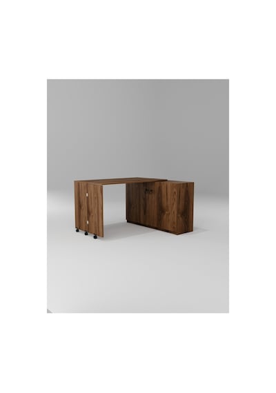 Flor Çalışma Masası Dolaplı Açılır Katlanır Masa Mdf Kahverengi Flor Çalışma Masası Dolaplı Açılır Katlanır Masa Mdf Kahverengi