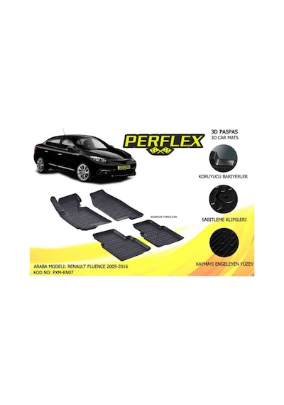 Paspas 3D Havuzlu Renault Fluence 2011- (Siyah) 504643013