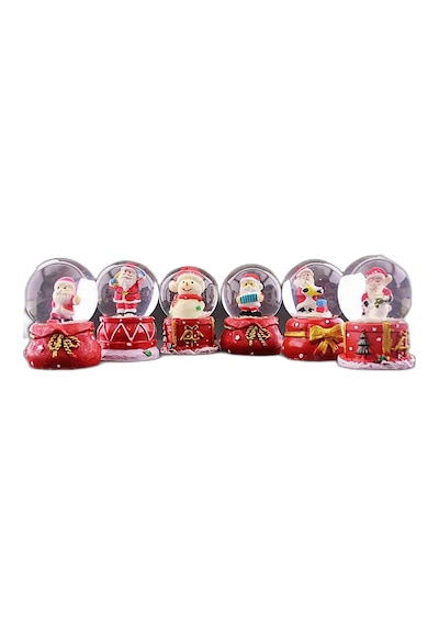 Ers 6 Adet Yeni Yıl 2024 Yılbaşı Temalı Mini Boy Işıklı Kar Küresi 6,5 Cm Diğer