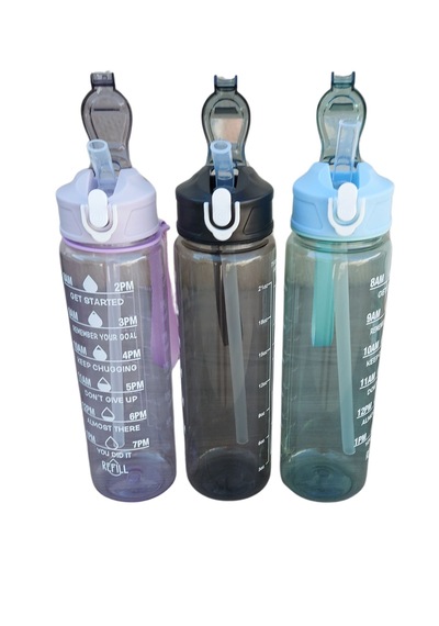 750ml Pipetli Sızdırmaz Plastik Sporcu Öğrenci Motivasyon Mataras