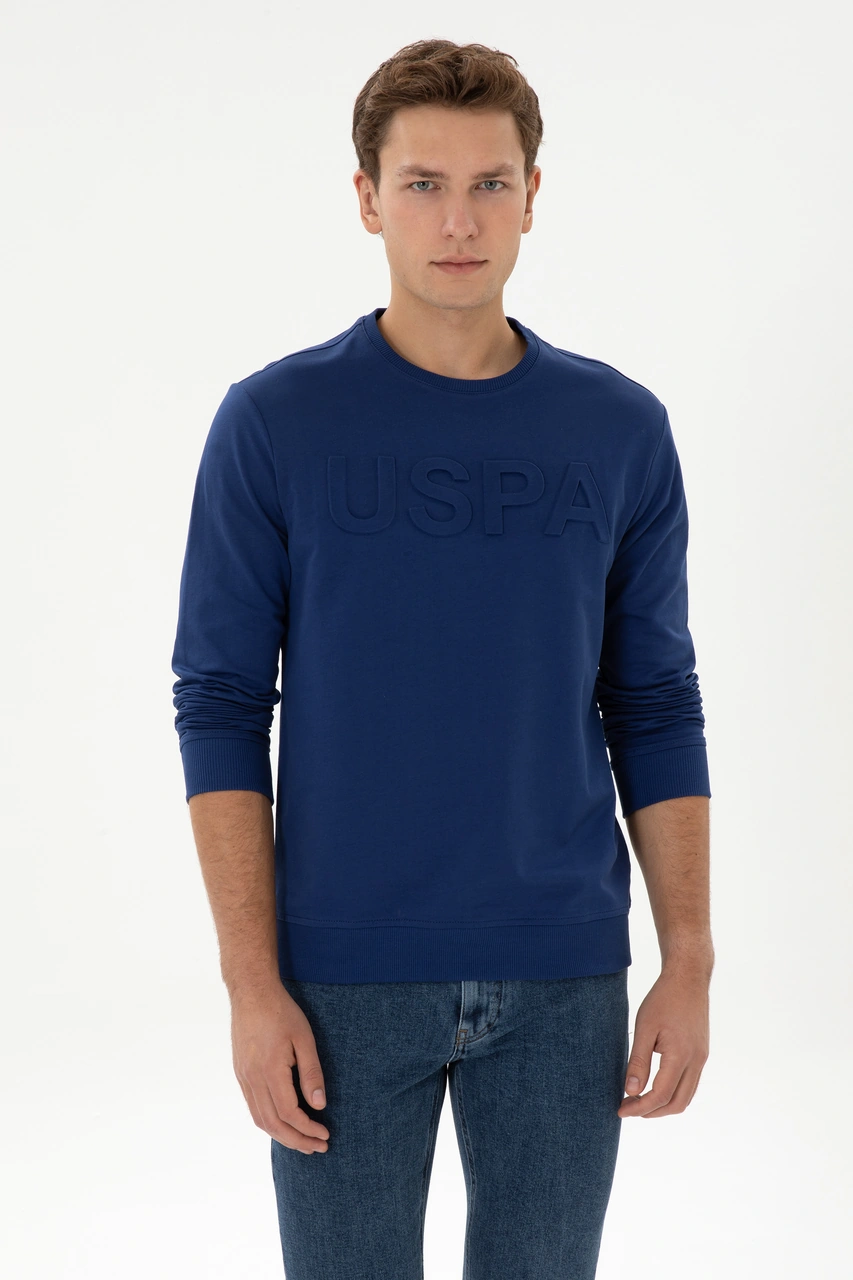 U.S. Polo Assn. Erkek Regular Fit Bisiklet Yaka İndigo Basic Sweatshirt 50307793-VR028