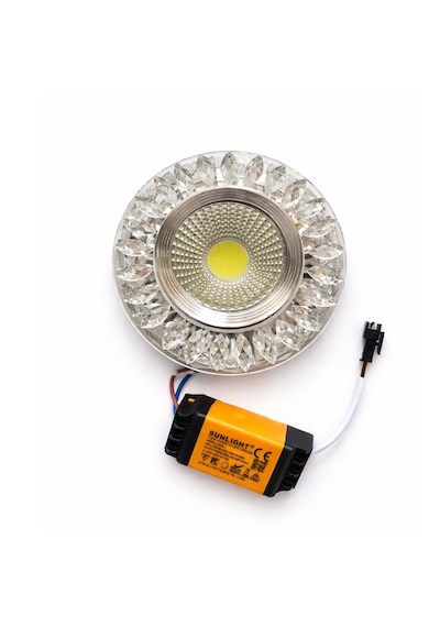 Cam Kristal Sıva Altı Spot Cob Led Armatür Beyaz, Gün Işığı Beyaz