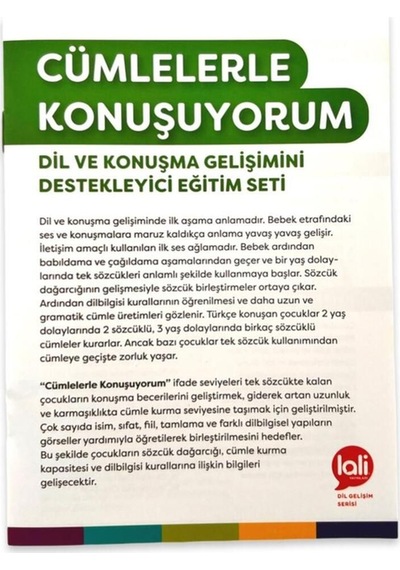 Cümlelerle Konuşuyorum Dil Ve Konuşma Gelişimini Destekleyici Eğitim Seti
